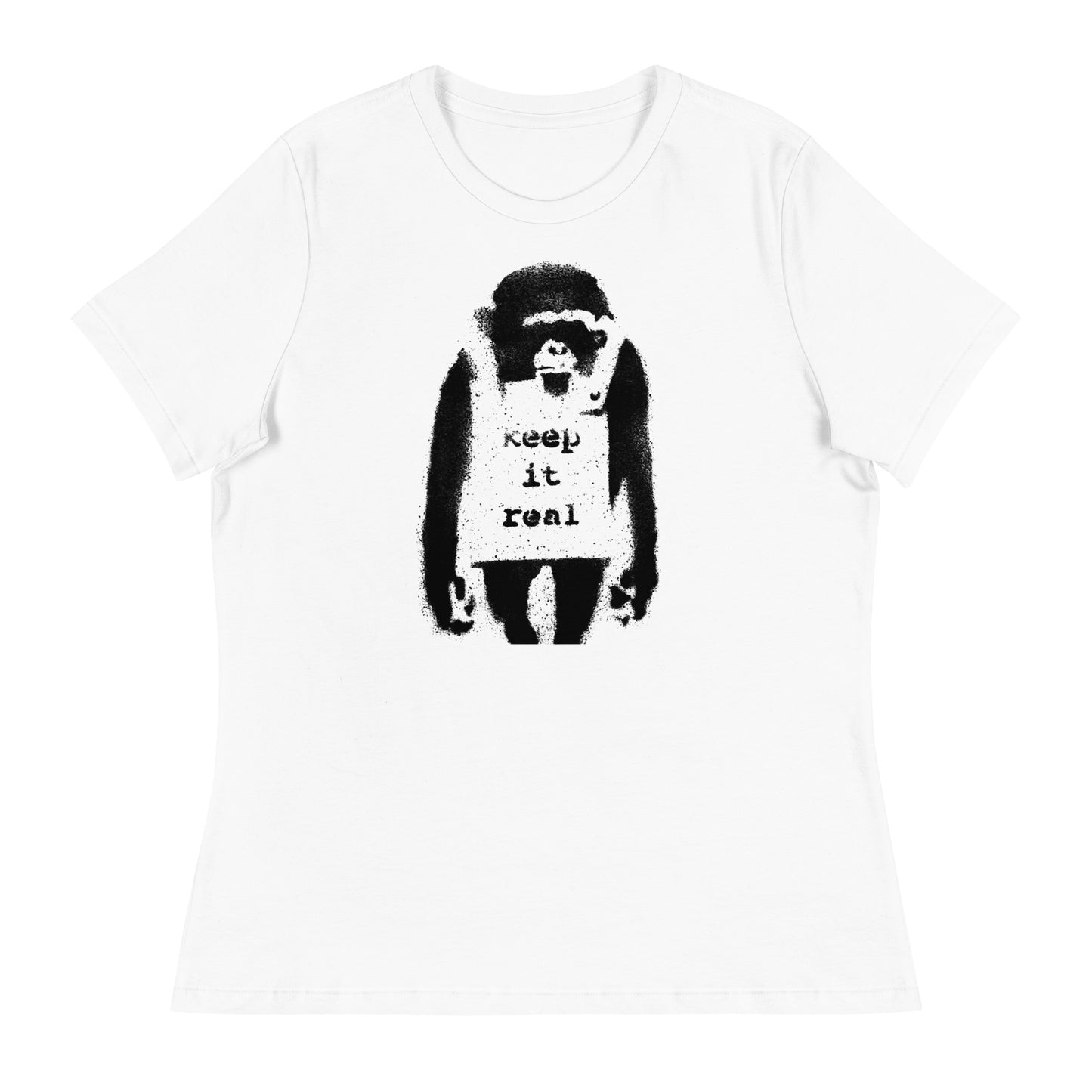 Women’s Banksy keep it real fitted t-shirt