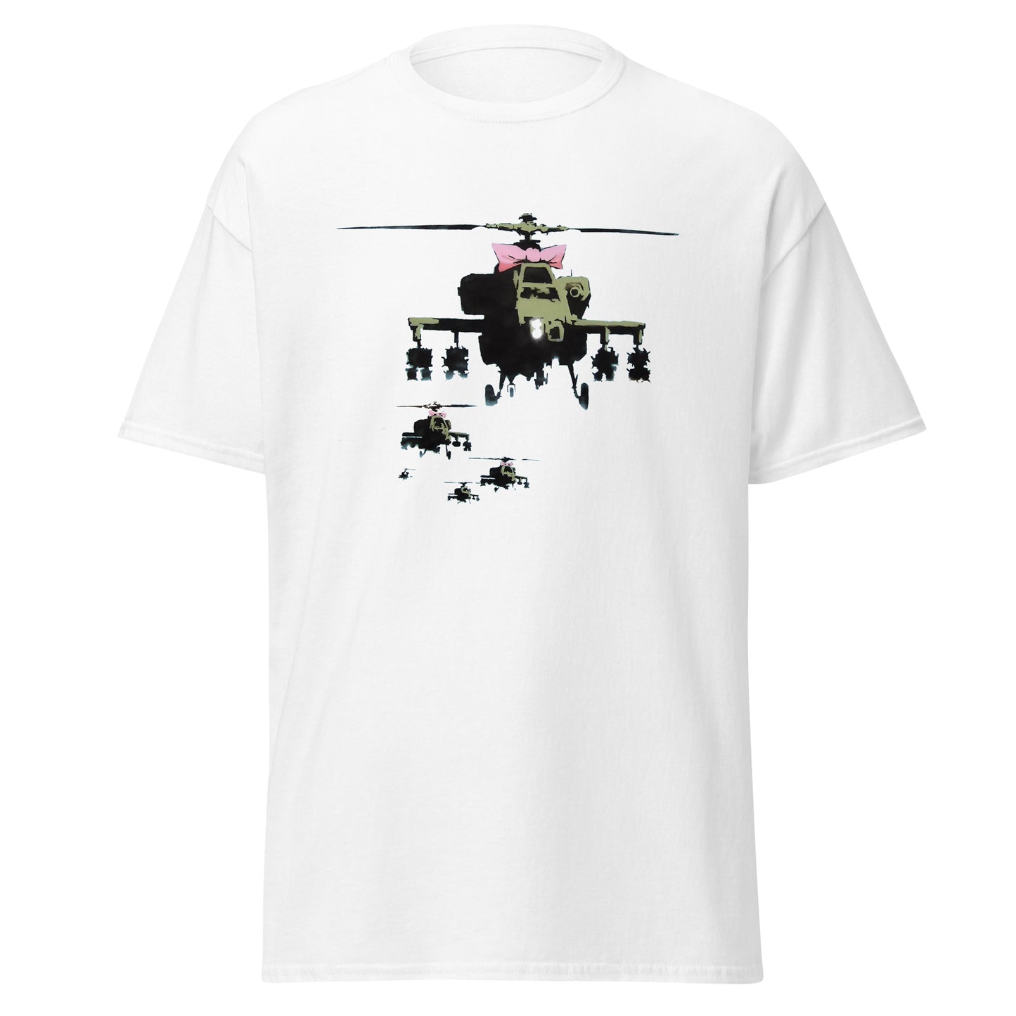 Banksy helicopter with bow classic tee