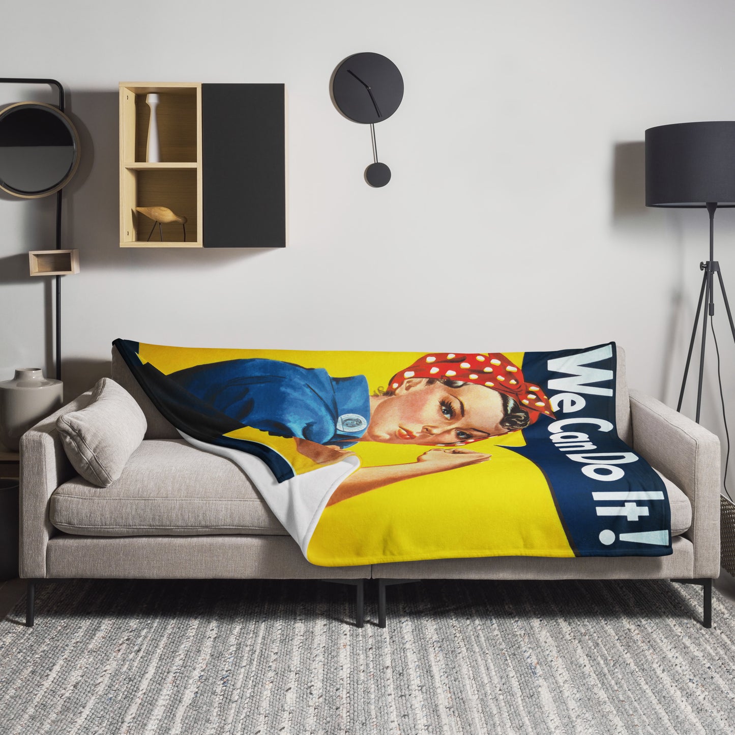 We can do it! Rosie the Riveter Throw Blanket
