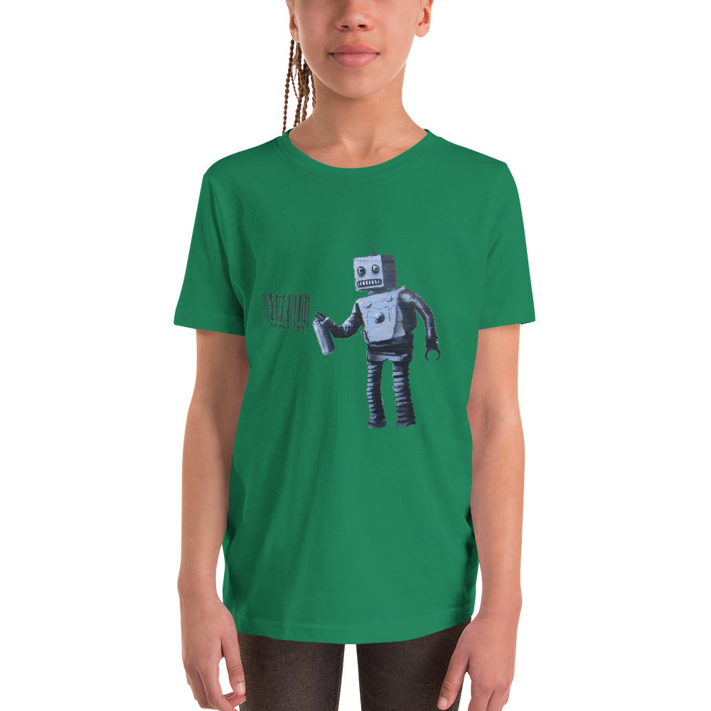Kids Banksy graffiti robot Short Sleeve T-Shirt