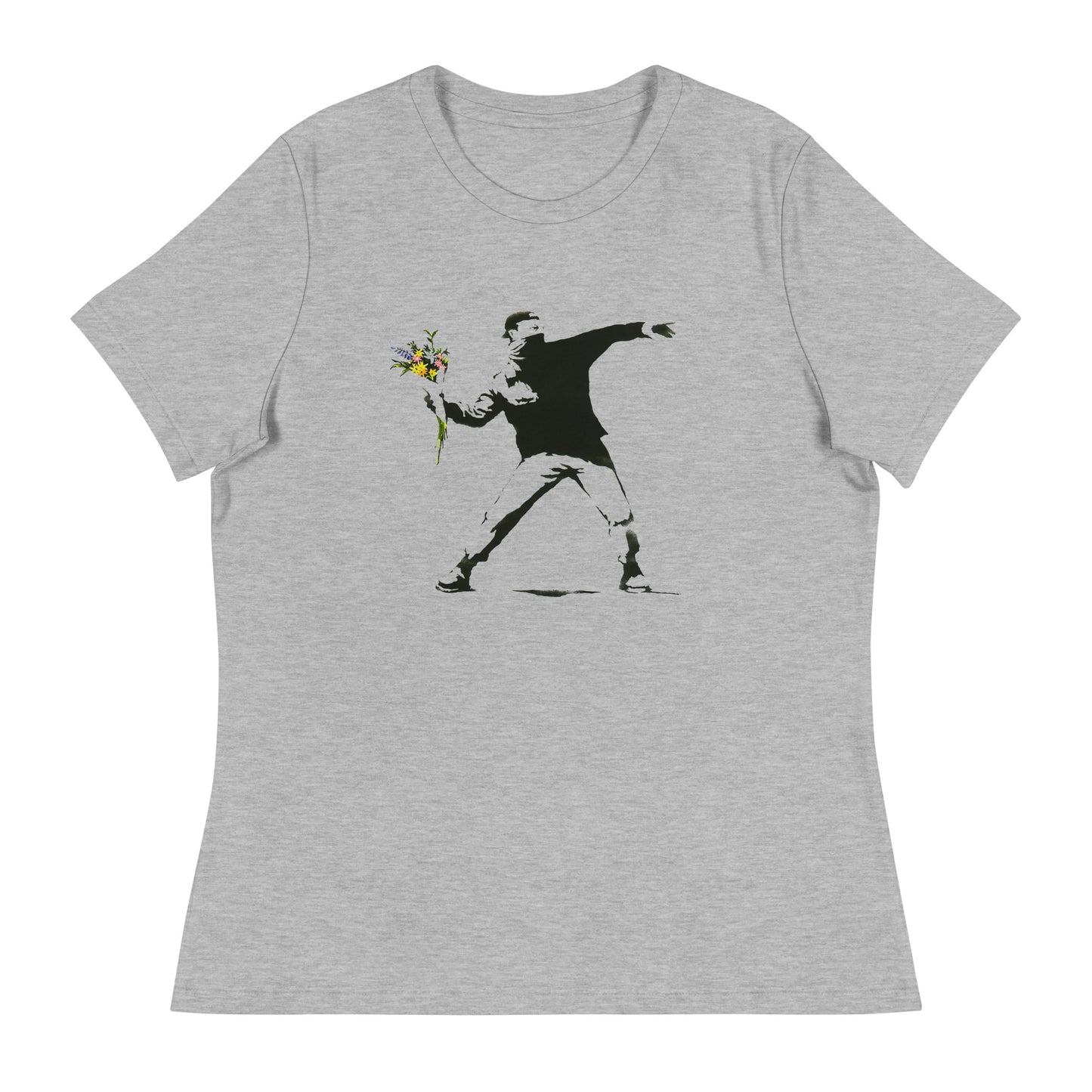 Women’s Banksy flower thrower fitted t-shirt