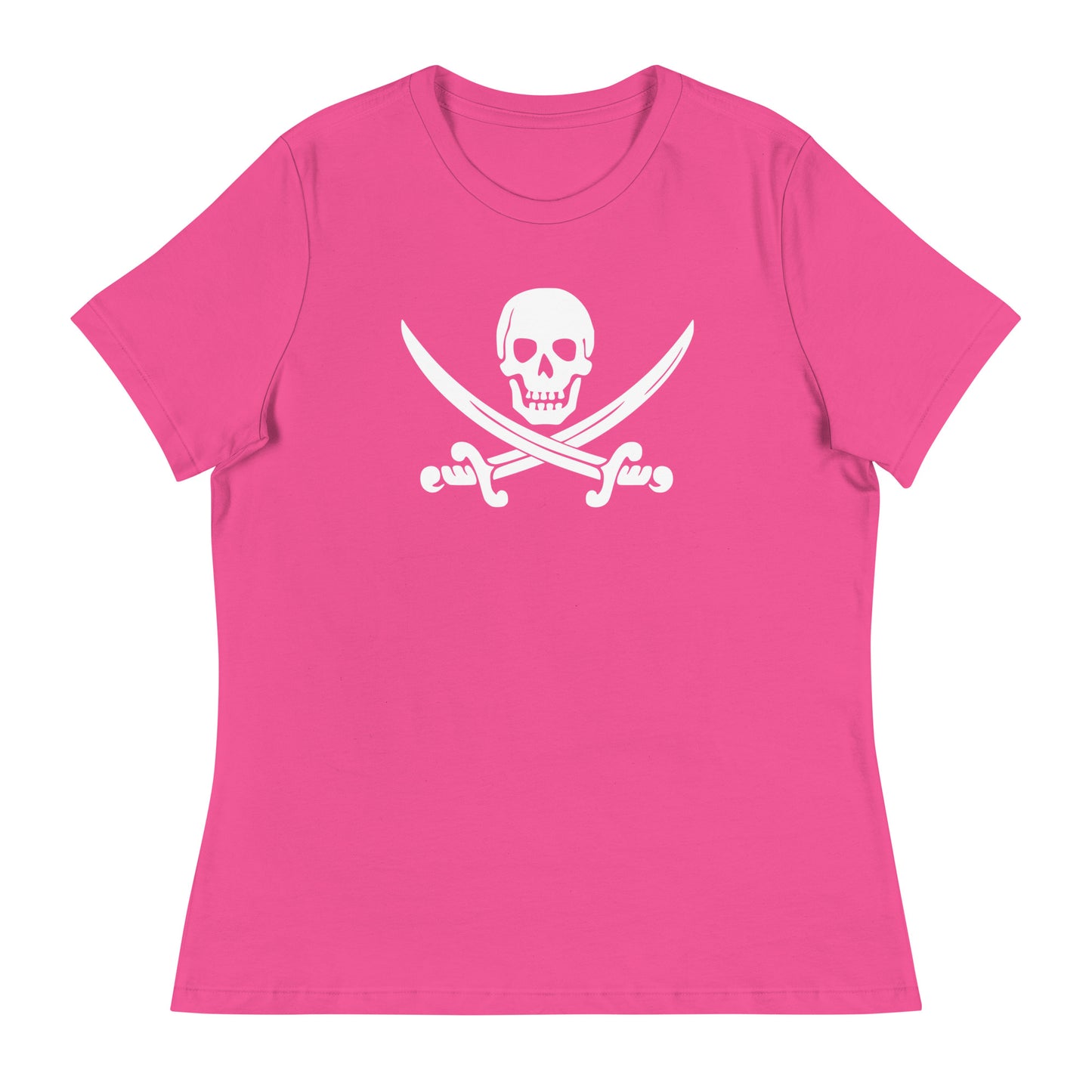 Women’s Jolly Roger pirate flag fitted t-shirt