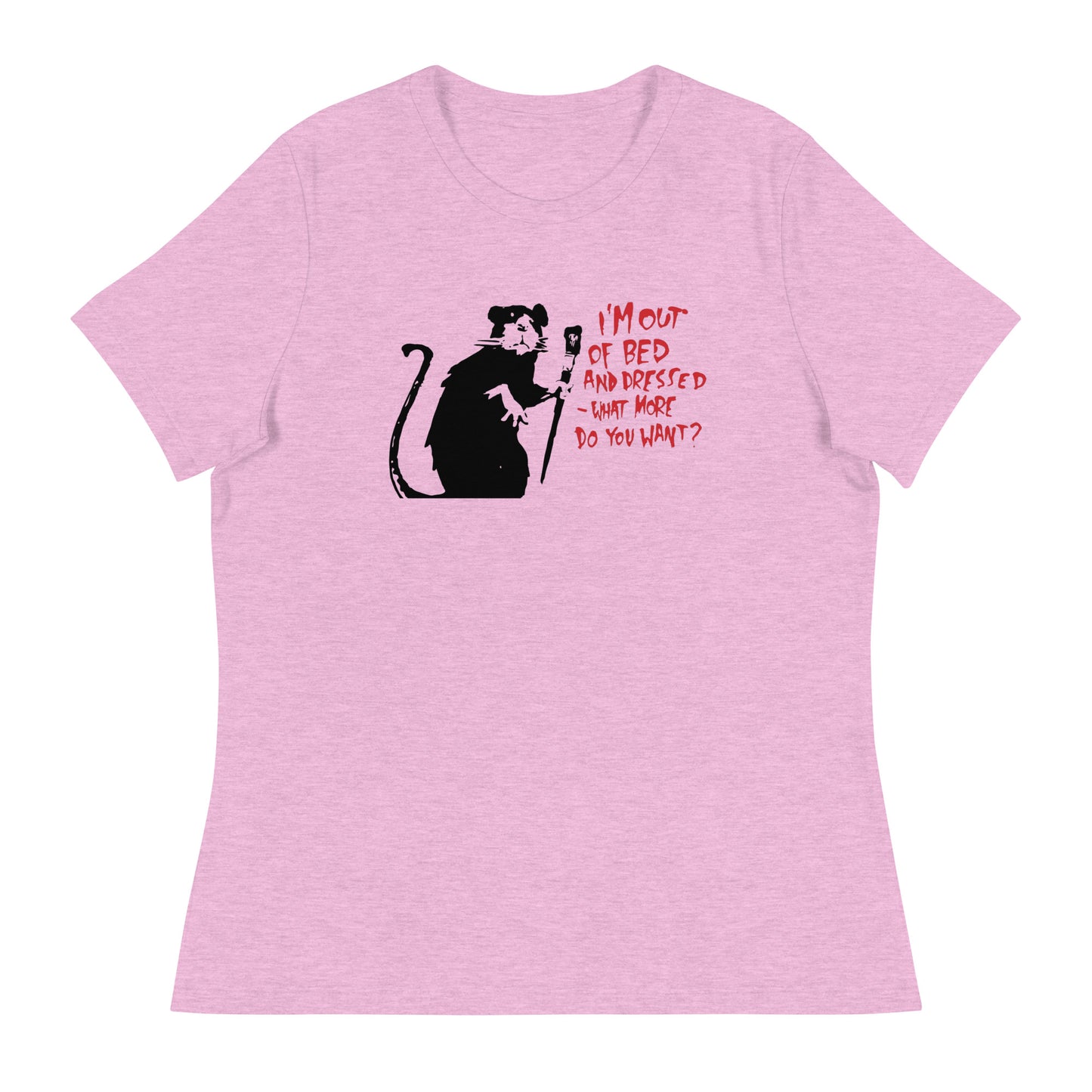 Women’s Banksy out of bed and dressed rat fitted t-shirt