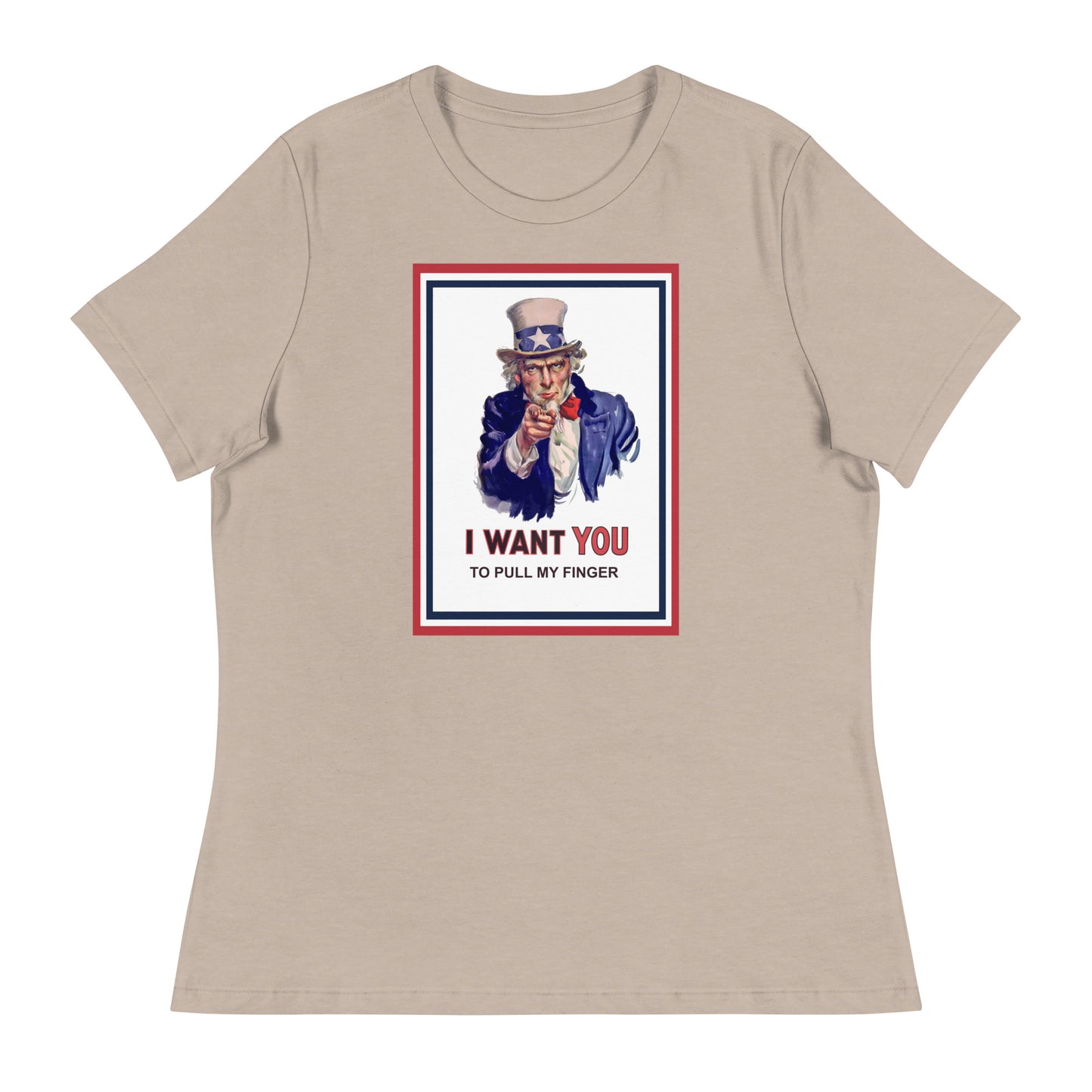 Women’s Uncle Sam I want you to pull my finger fitted t-shirt