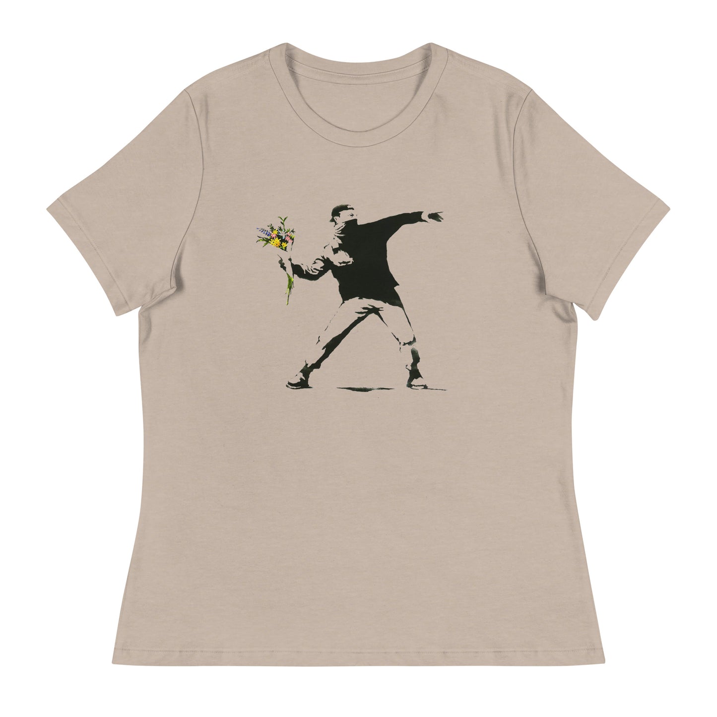 Women’s Banksy flower thrower fitted t-shirt