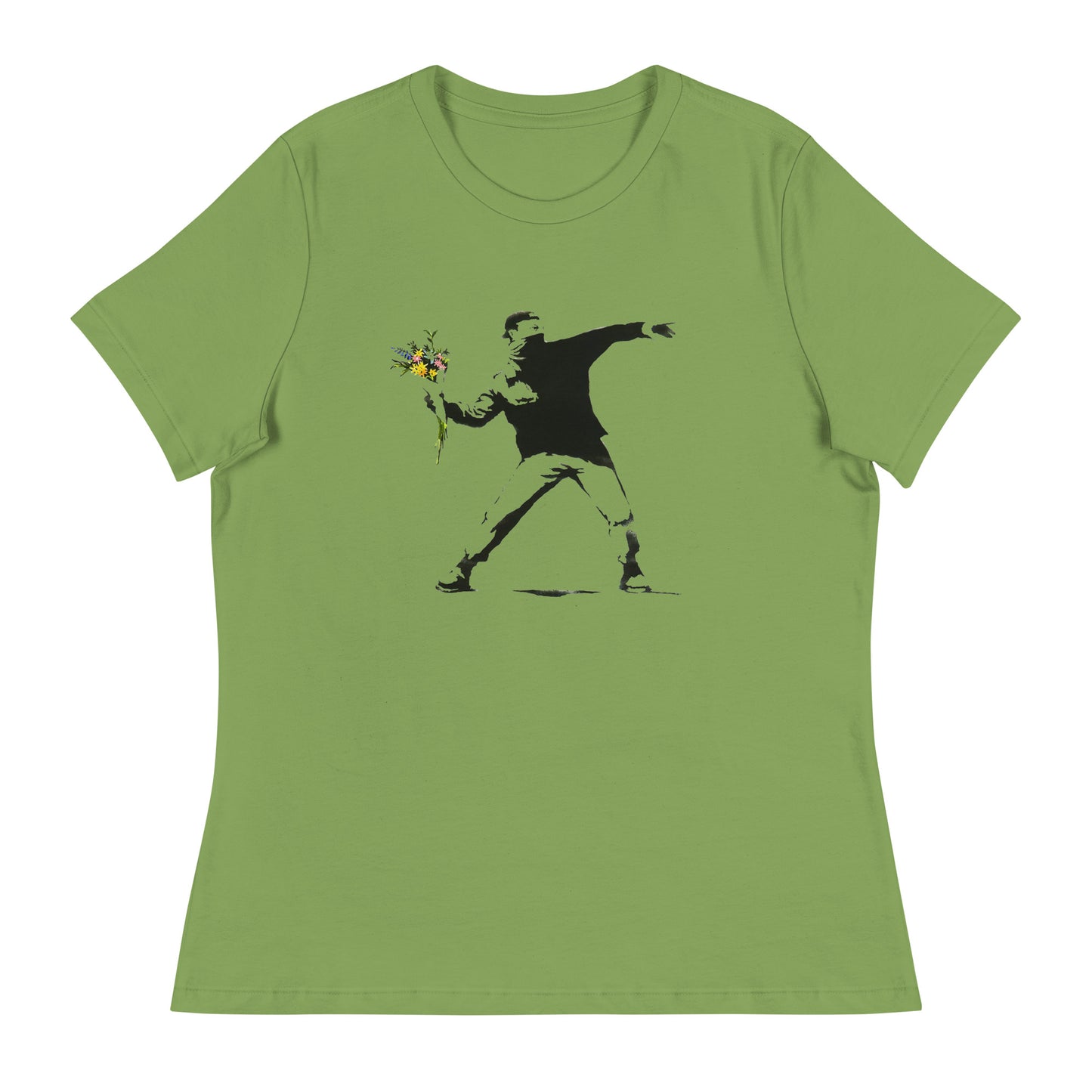 Women’s Banksy flower thrower fitted t-shirt