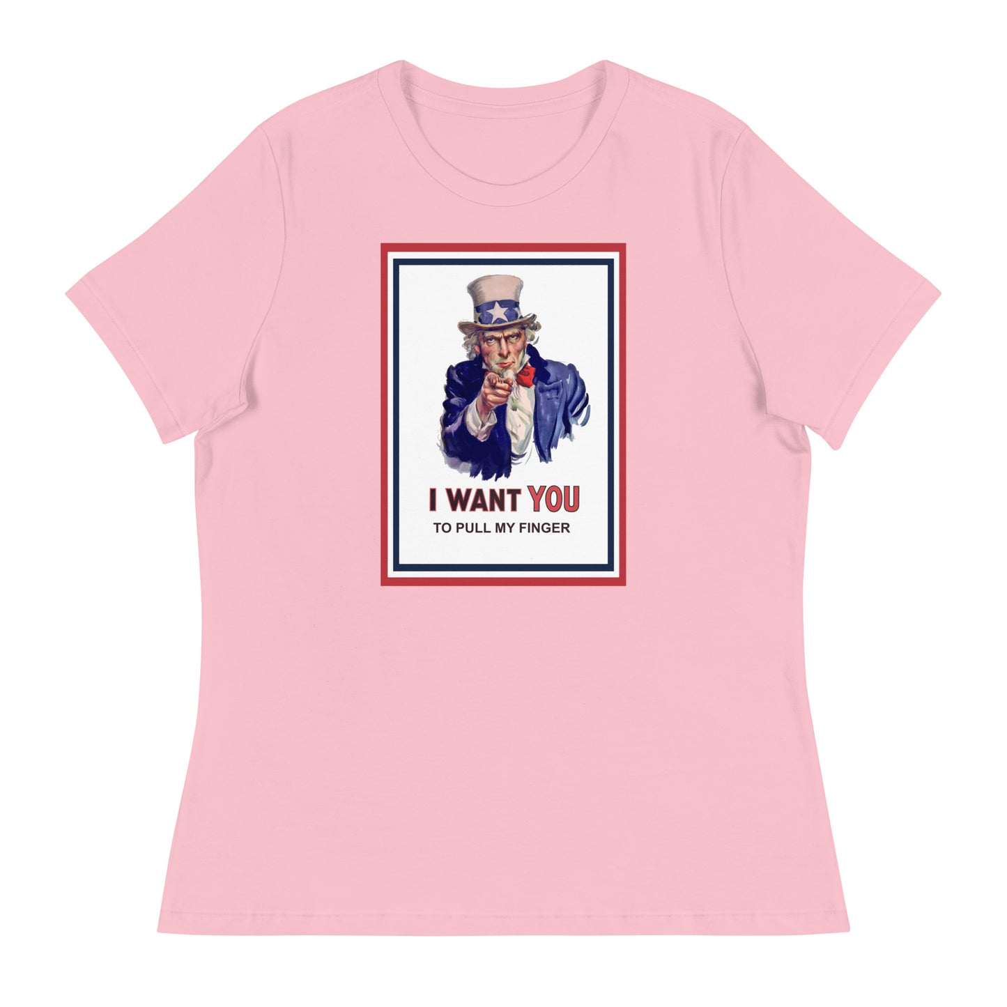 Women’s Uncle Sam I want you to pull my finger fitted t-shirt