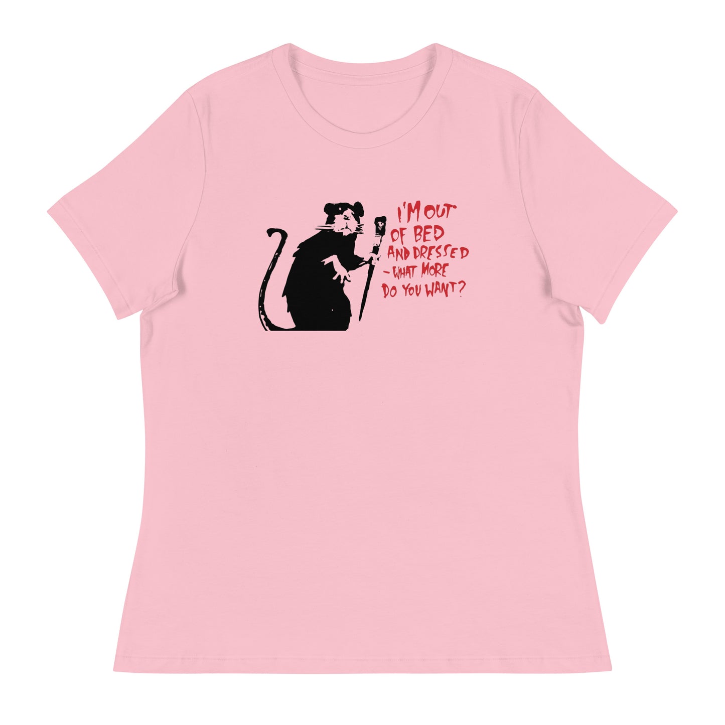 Women’s Banksy out of bed and dressed rat fitted t-shirt