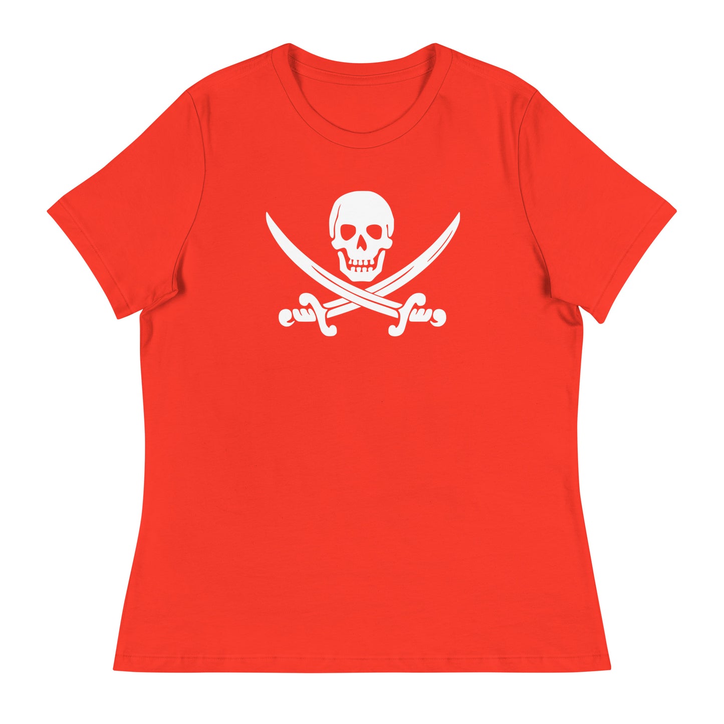 Women’s Jolly Roger pirate flag fitted t-shirt