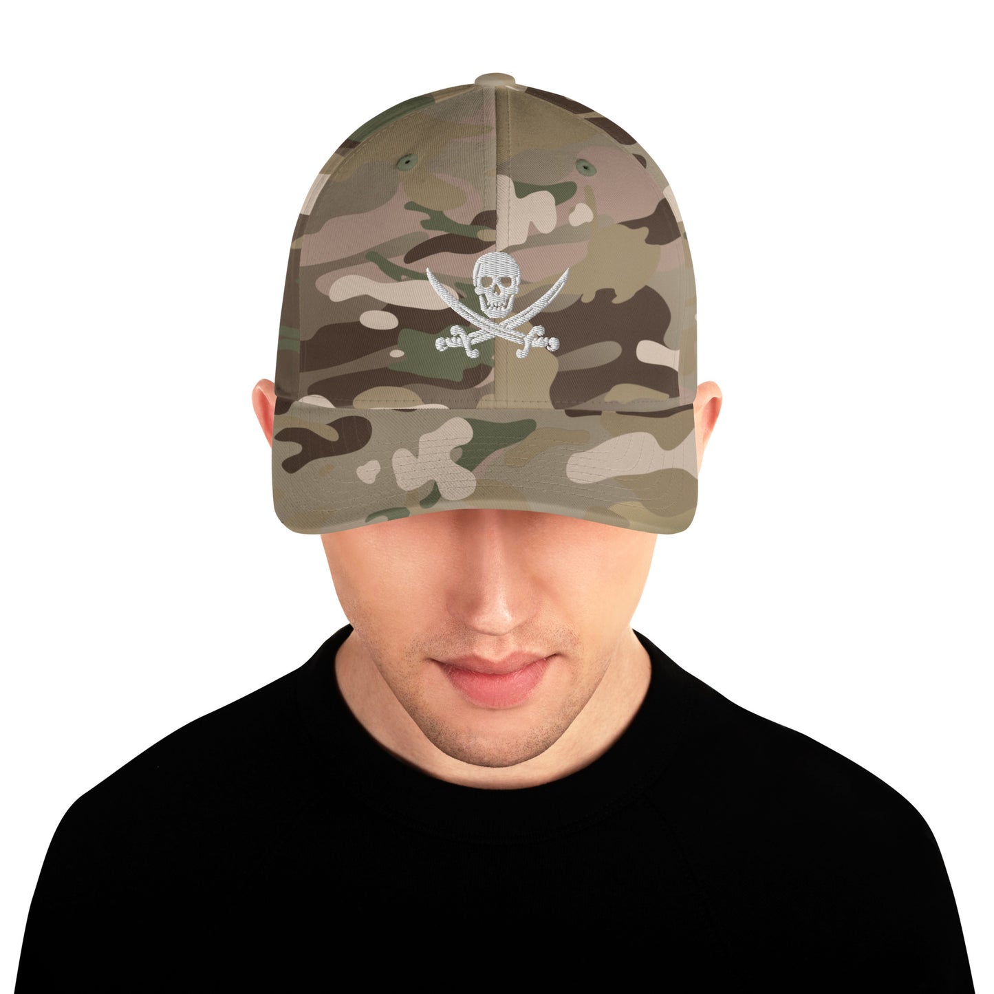 Jolly Roger Pirate Flexfit Baseball Cap