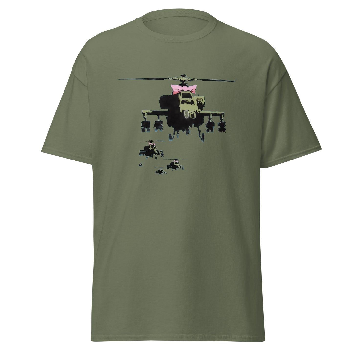 Banksy helicopter with bow classic tee