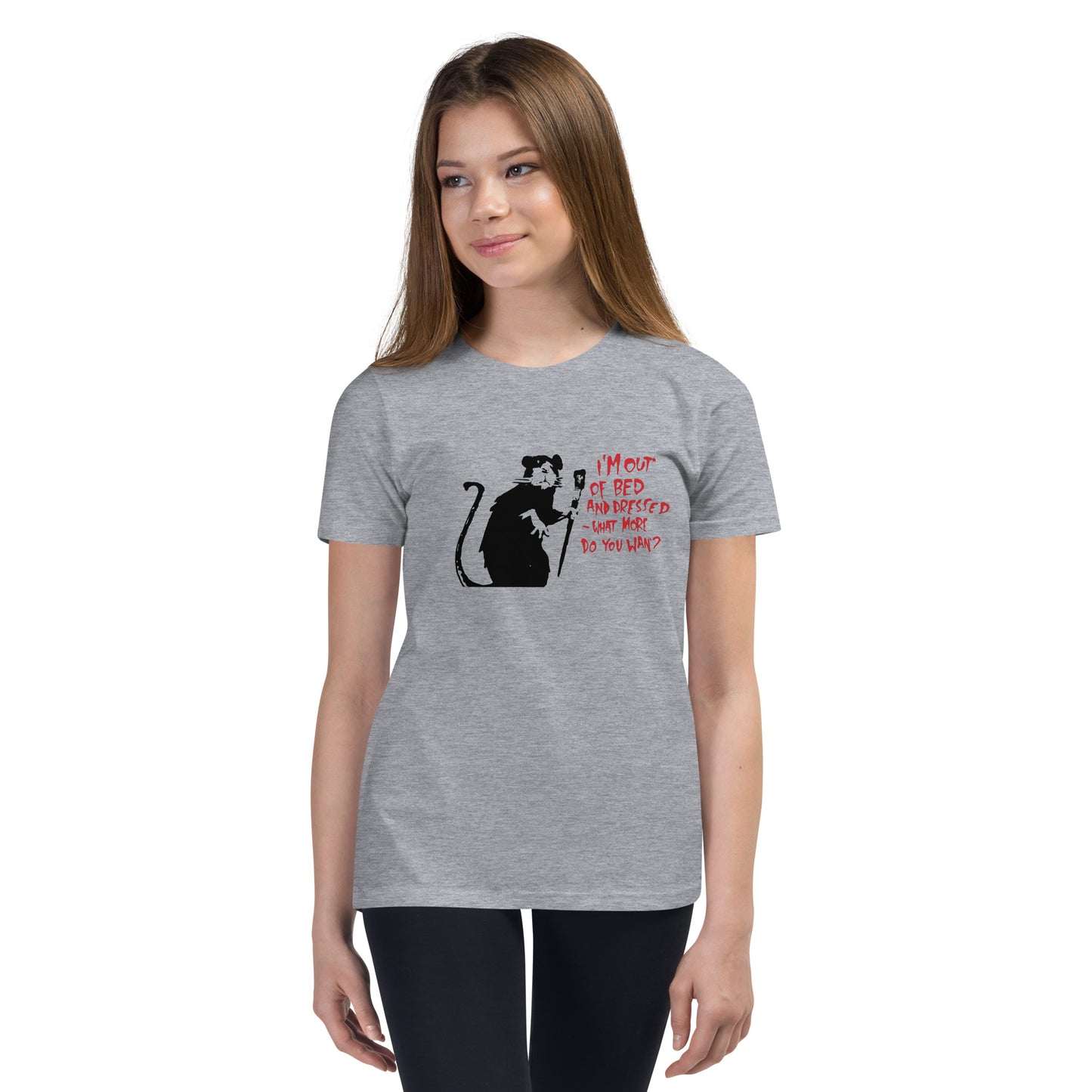 Kids Banksy out of bed and dressed rat Short Sleeve T-Shirt