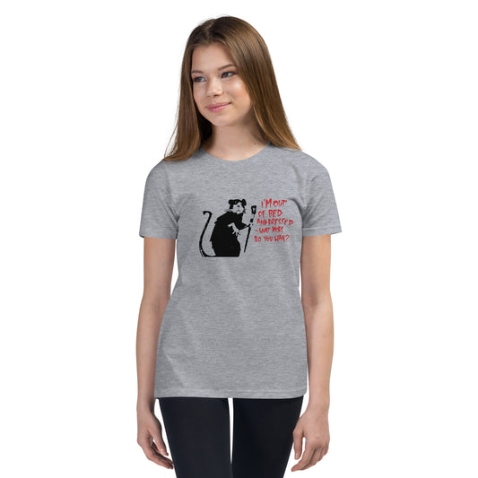 Kids Banksy out of bed and dressed rat Short Sleeve T-Shirt