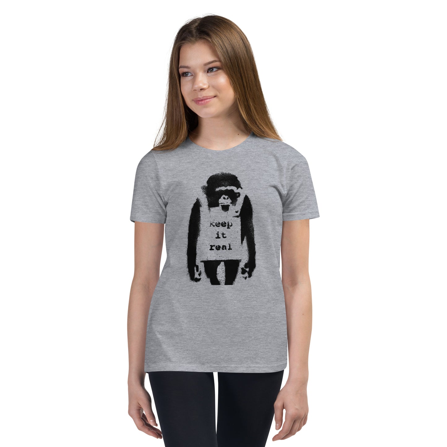 Kids Banksy keep it real Short Sleeve T-Shirt