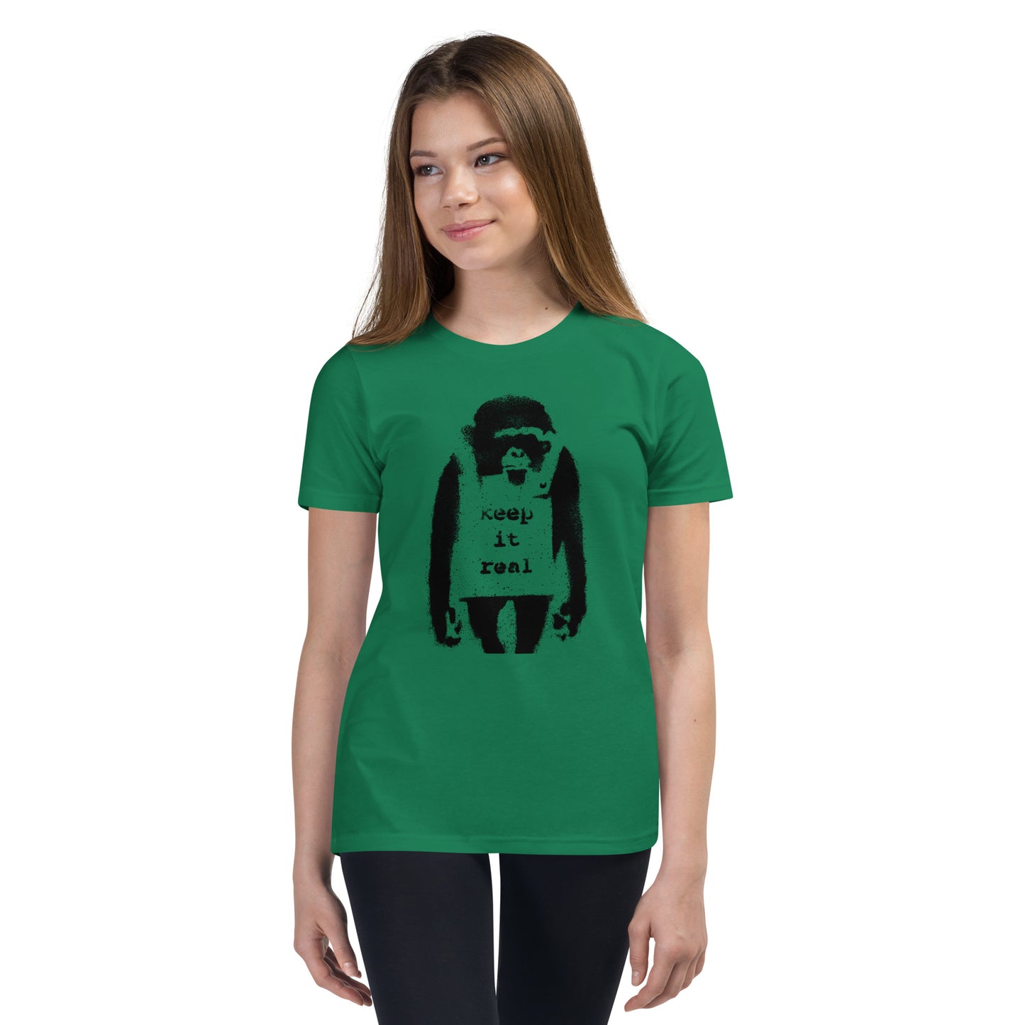 Kids Banksy keep it real Short Sleeve T-Shirt