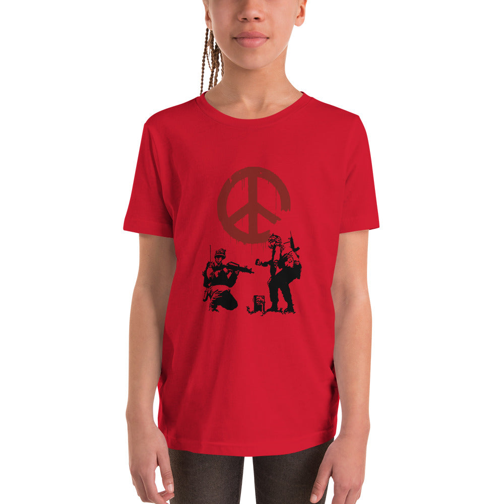 Kids Banksy peace soldiers Short Sleeve T-Shirt
