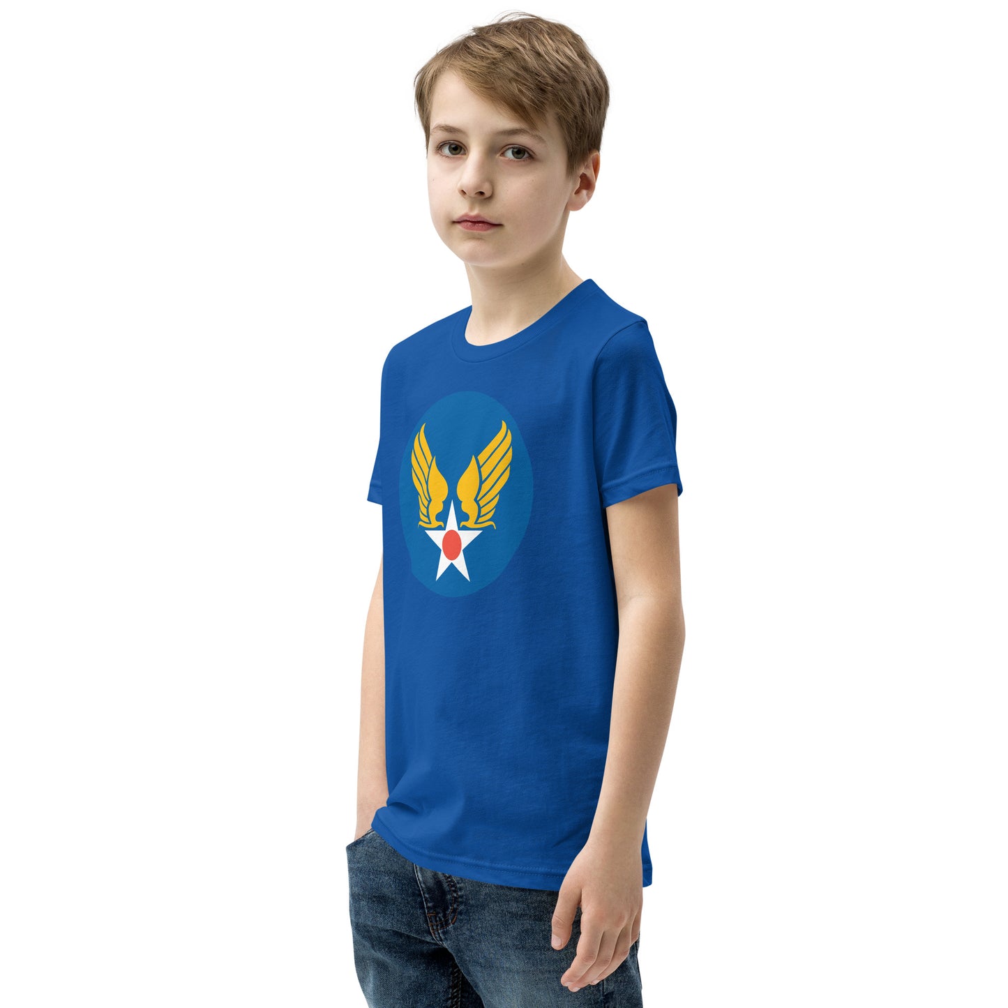 Kinder Flügel und Sterne USAAF Kurzarm T-Shirt