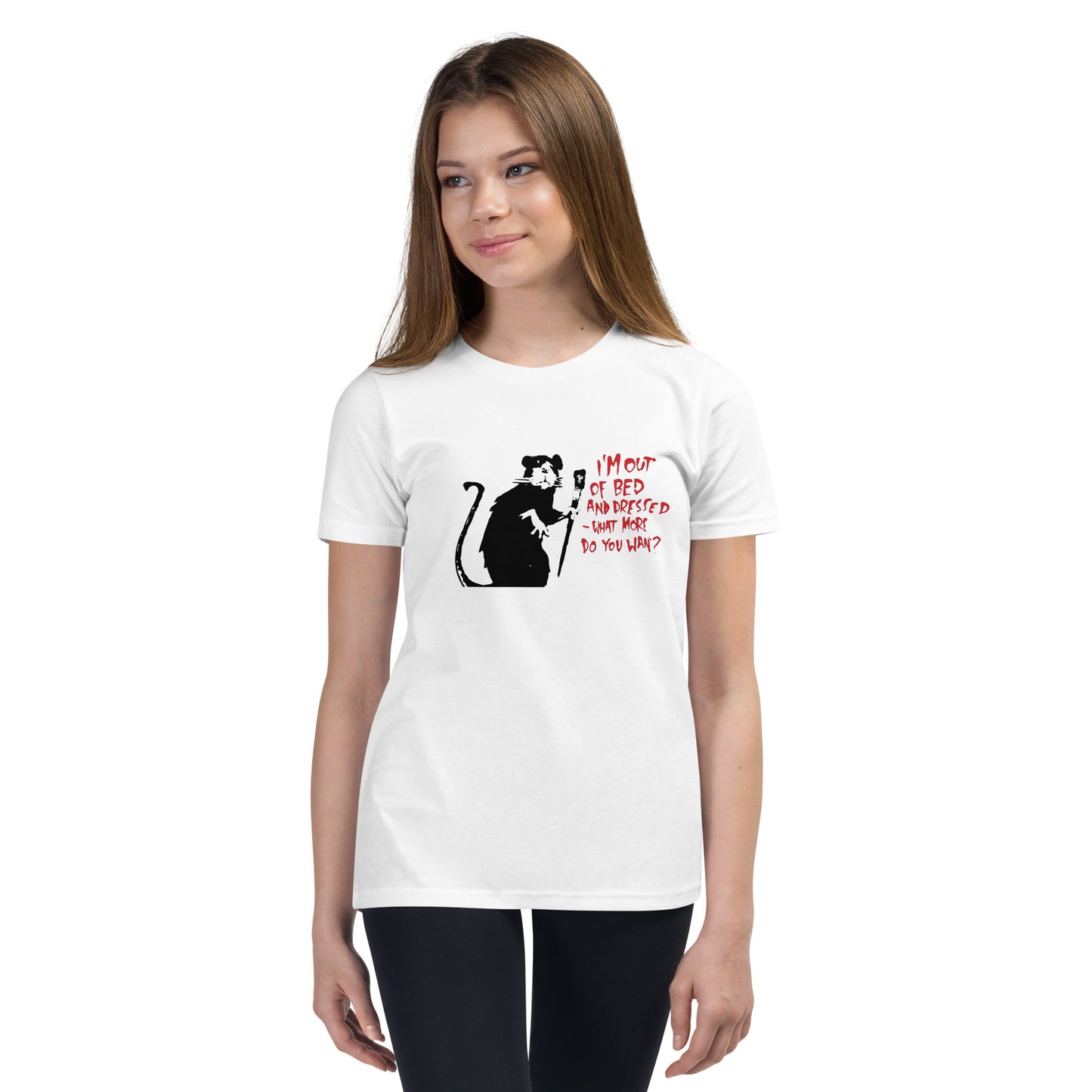 Kids Banksy out of bed and dressed rat Short Sleeve T-Shirt