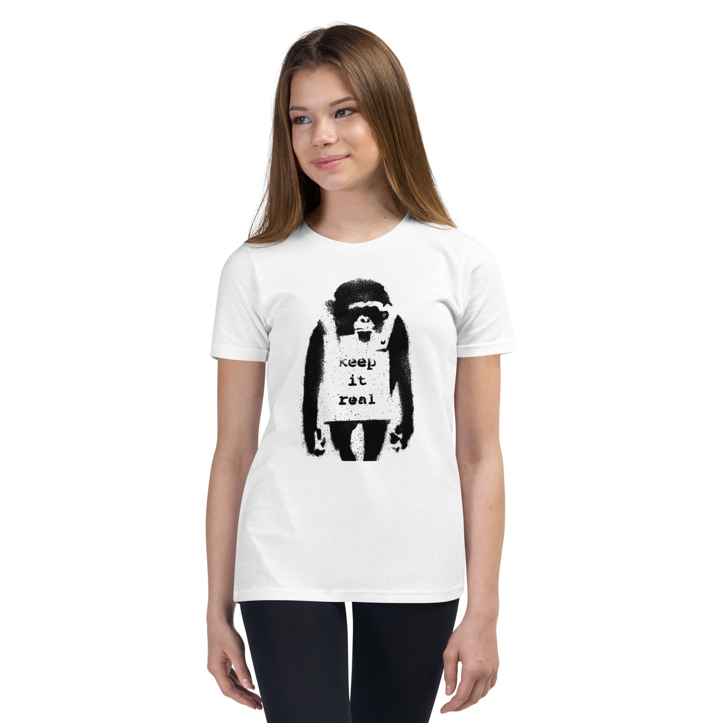 Kids Banksy keep it real Short Sleeve T-Shirt