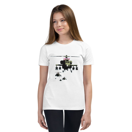 Kids Banksy helicopter with bow Short Sleeve T-Shirt
